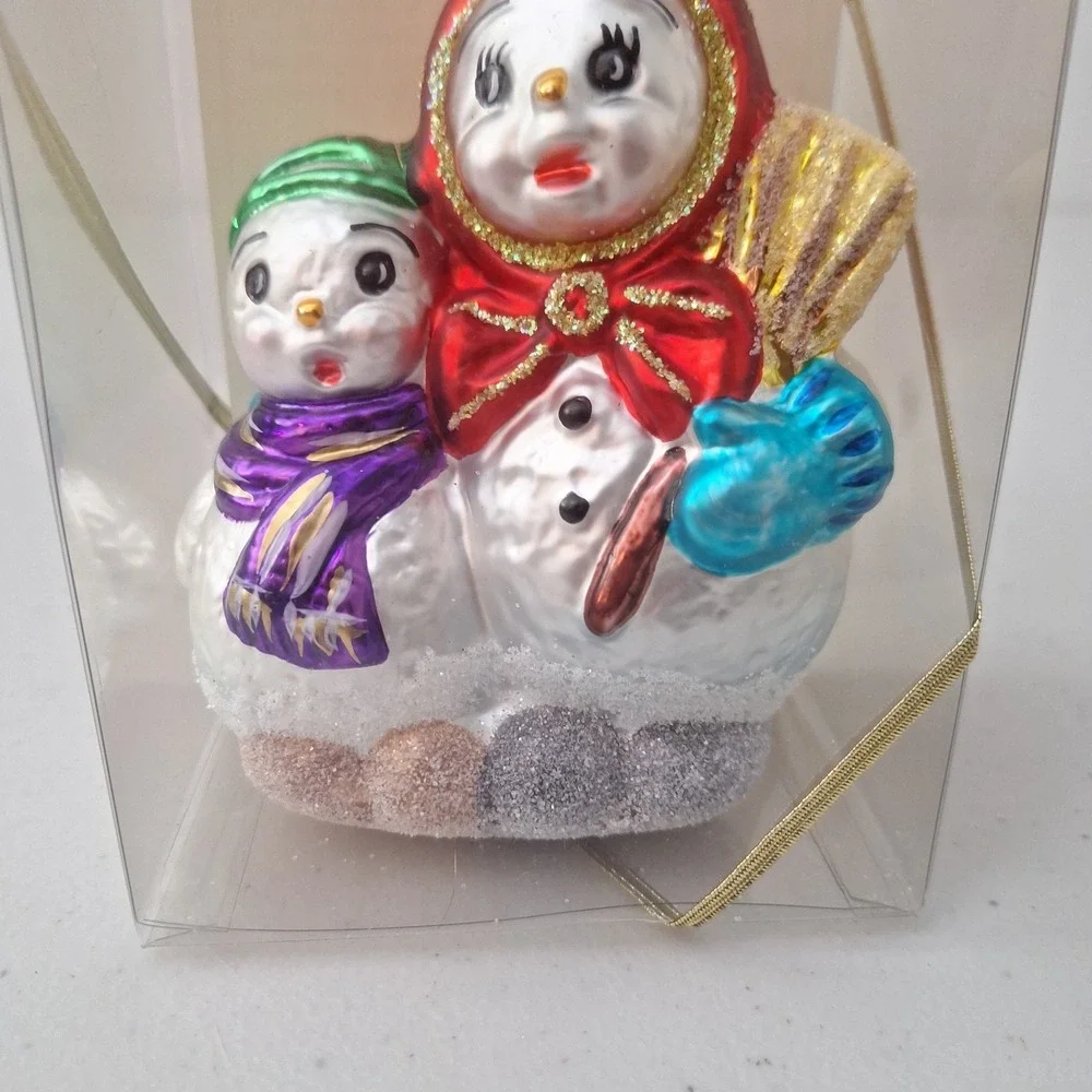 RARE Retired Inge Glass Birgit's Collection Snowman Christmas Ornament GERMANY